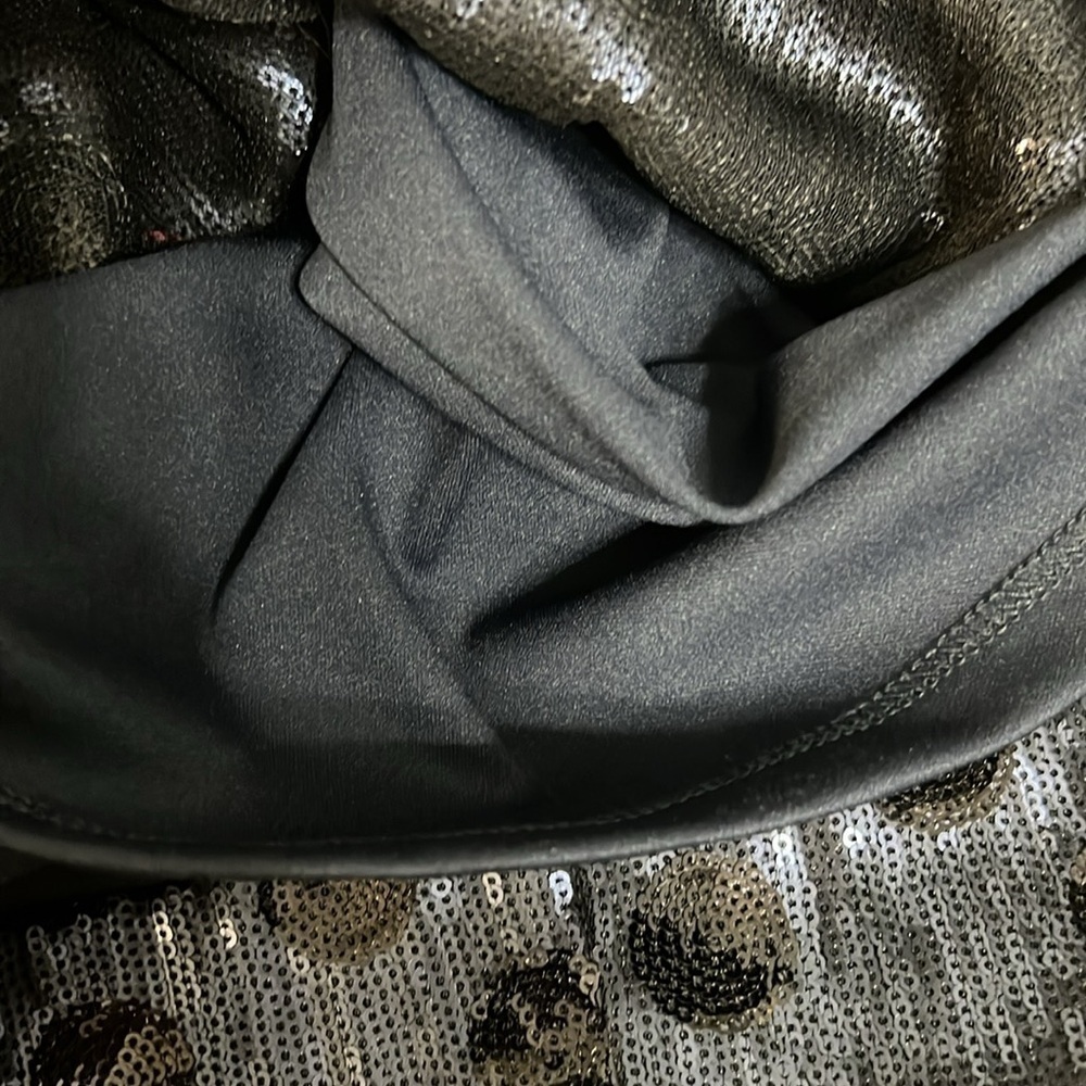 Lauren Ralph Lauren blue sequin Dress Black polka dot details SIZE 8 - Picture 12 of 16